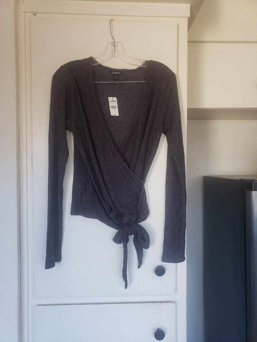 Express Grey Sweater Ballerina Style Size Medium